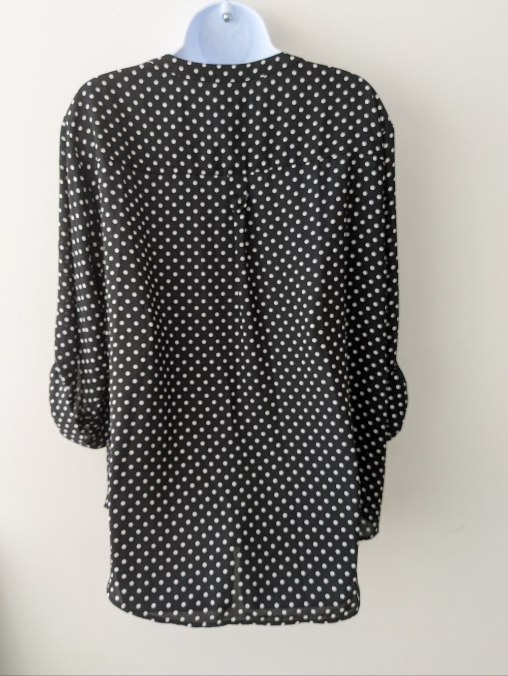 Torrid Harper Georgette Polka Dot 3/4 Blouse - Picture 4 of 4